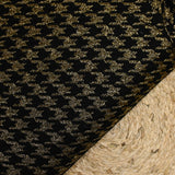 Tweed de laine mélangée pied de poule doré fond noir