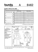 Patron Burda n°6462: Manteau classique femme