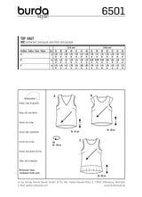 Patron Burda n°6501: Top simple