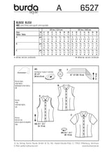 Patron Burda n°6527: Blouse d'été