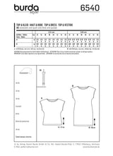 Patron Burda n°6540 : Top & Robe facile Petites tailles