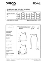 Patron Burda n°6541 : Top & Robe ample facile