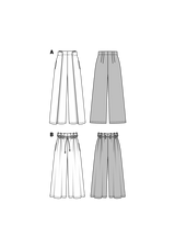 Patron Burda n°6544:  Pantalon jambes amples