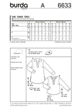 Patron N°6633 Burda style : Tunique pattes d'encolure