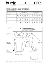 Patron N°6685 Burda : Robe et top taille haute