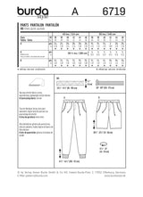 Patron n°6719: Pantalon de jogging