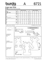Patron N°6721 Burda : Robe
