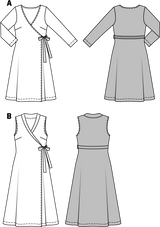 Patrón N ° 6759: Vestido cruzado