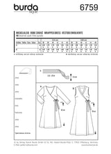 Patrón N ° 6759: Vestido cruzado
