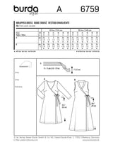 Patrón N ° 6759: Vestido cruzado