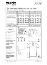 Patron n°6809 : Blouse, Tunique col en V