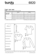 Patron n°6820 : T-shirt avec manches