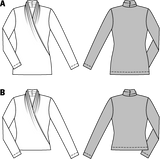 Patron n°6838 : T-shirt manches longues effet drapé