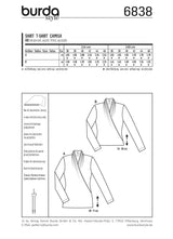 Patron n°6838 : T-shirt manches longues effet drapé