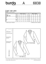 Patron n°6838 : T-shirt manches longues effet drapé