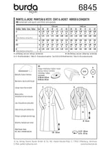 Patron n°6845 : Veste, Manteau long