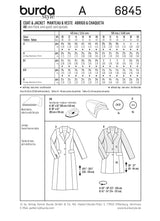 Patron n°6845 : Veste, Manteau long