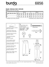 Patron n°6856 : Pantalon avec plis à la taille