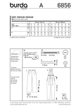 Patron n°6856 : Pantalon avec plis à la taille