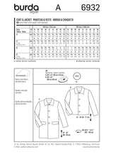 Patron n°6932 : Manteau et Veste pour Homme
