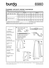 Patron n°6980 : Jupe-Culotte