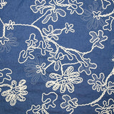 Chambray de coton brodé fond denim