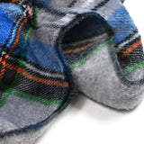 Polaire doudou imprimée tartan bleu et gris