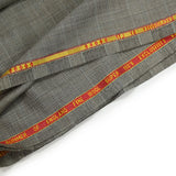 Tissu tailleur 100% laine prince-de-galles brun, bleu fond écru