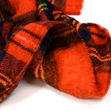 Polaire doudou imprimée tartan orange sanguine