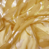 Devoured silk chiffon Tlija gold and silver ocher background
