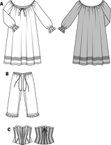 Patron n°: 7156 Sous vêtements historiques Femme