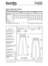 Patron n°: 7400 Pantalon