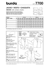 Patron n° 7700 : Veste et Pantalon