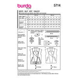 Patron Burda n°5714 : Gilet