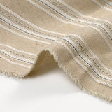 Polyester et lin à rayures lurex argent Margot fond naturel