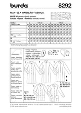 Patron n°8292 : Manteau