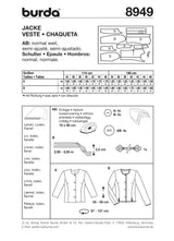 Patron n°8949 : Veste