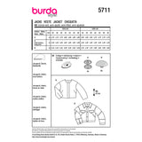 Patron Burda n°5711 : Veste