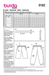 Patron Burda kids n°9182 : Pantalon