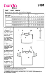 Patron Burda kids n°9184 : T-shirt
