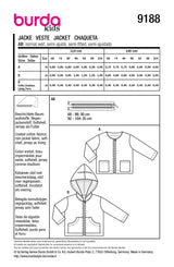 Patron Burda kids n°9188 : Veste