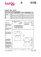 Patron Burda kids n°9189 : Robe