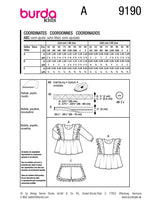 Patron Burda kids n°9190 : Coordonnés