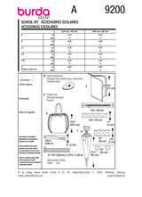 Burda Boss N ° 9200: Accesorios escolares