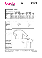 Burda Kids Boss N ° 9209: Camisa