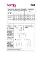 Patron Burda Enfant n°9231 : Ensemble