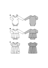 Patron Burda n°9347: Robe avec body bébé