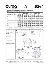 Patron Burda n°9347: Robe avec body bébé