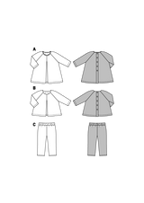 Patron Burda n°9348: Blouse et pantalon bébé