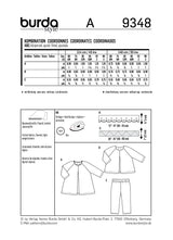 Patron Burda n°9348: Blouse et pantalon bébé